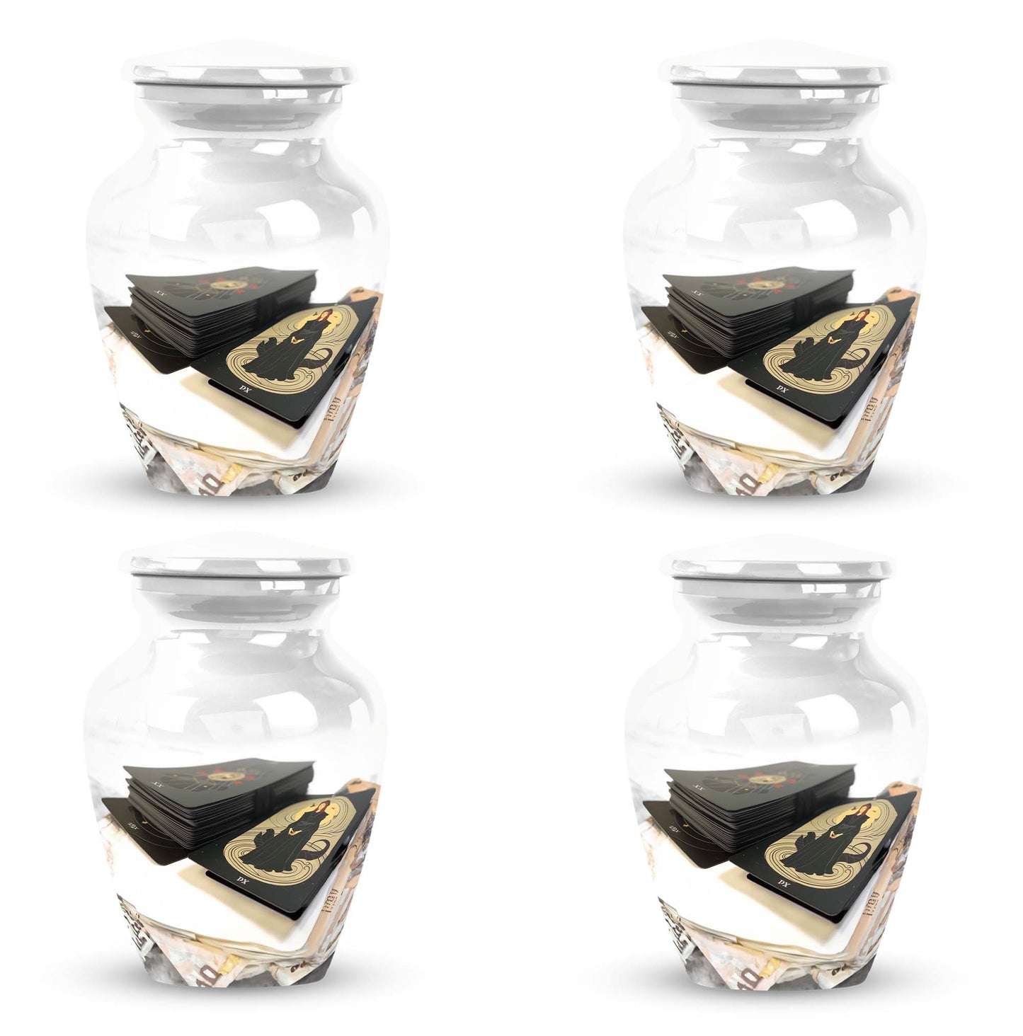 10-inch Tarot Urn in abstract theme.