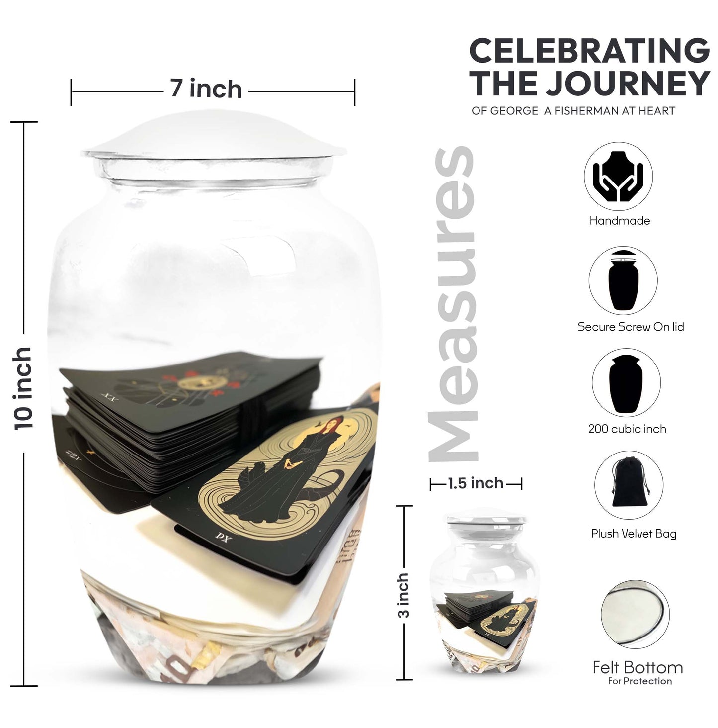10-inch Tarot Urn in abstract theme.