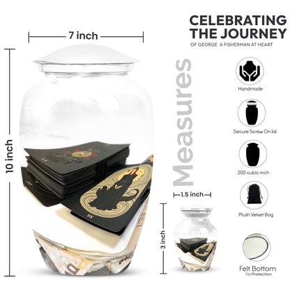 10-inch Tarot Urn in abstract theme.