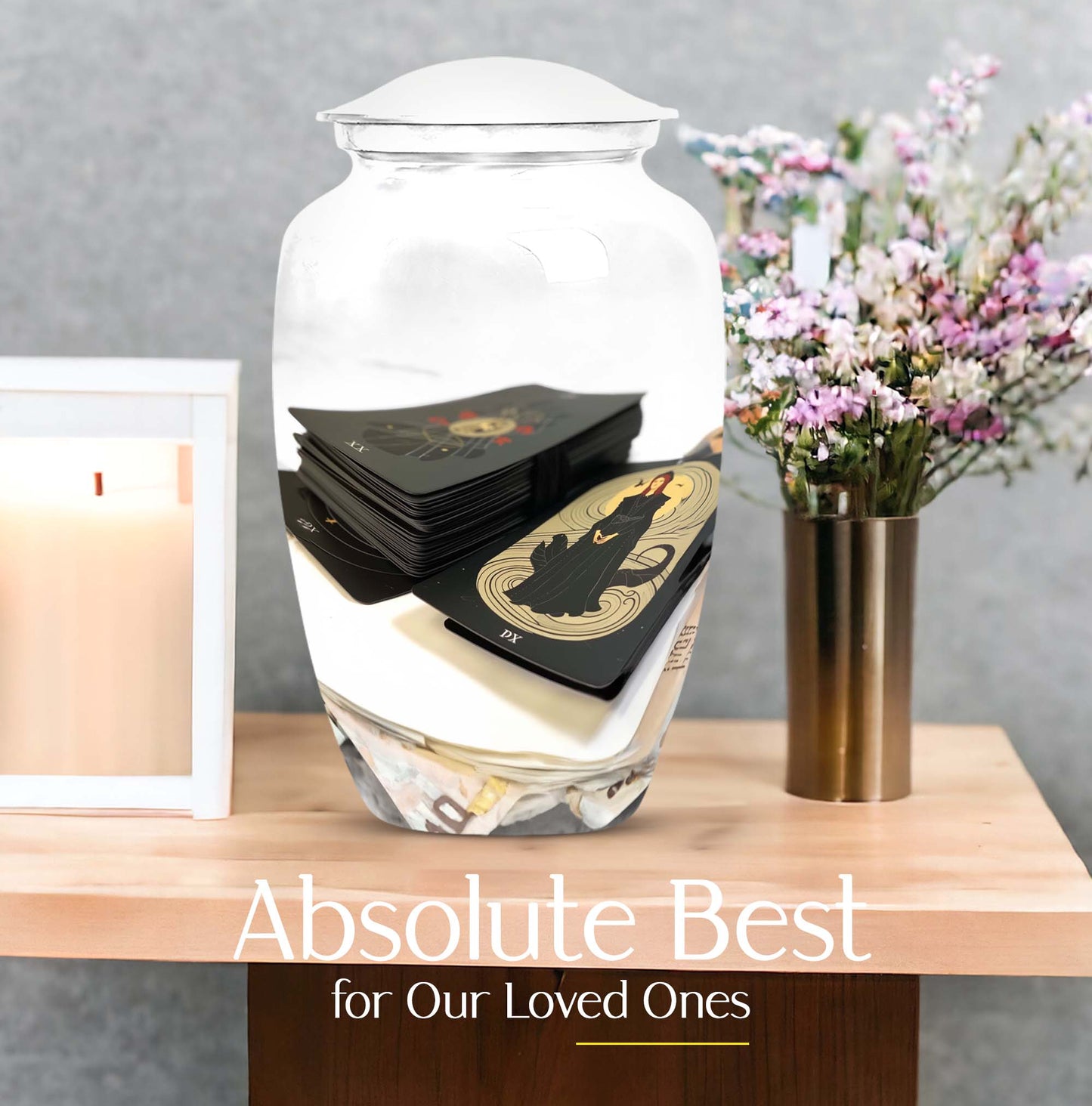10-inch Tarot Urn in abstract theme.
