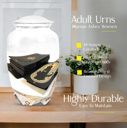 10-inch Tarot Urn in abstract theme.