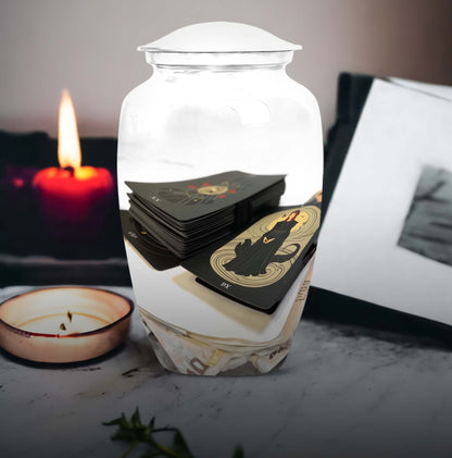 10-inch Tarot Urn in abstract theme.