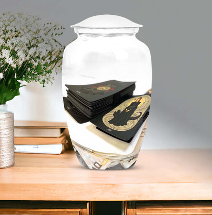 10-inch Tarot Urn in abstract theme.