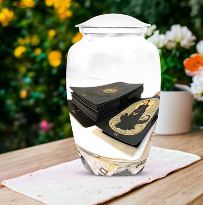 10-inch Tarot Urn in abstract theme.