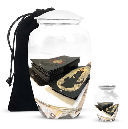 10-inch Tarot Urn in abstract theme.