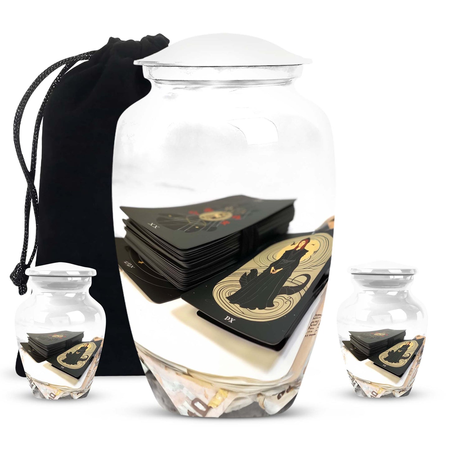 10-inch Tarot Urn in abstract theme.