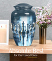 classic chess-themed aluminium cremation urn.