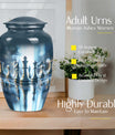 classic chess-themed aluminium cremation urn.