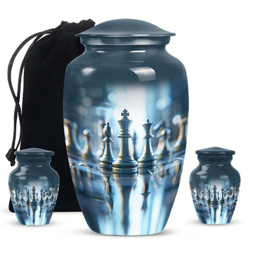 10 inch large Urn with 2 Keepsake 3 Inch Urns