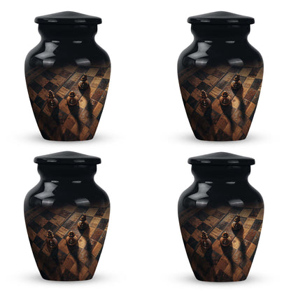 10 inch classic aluminium Chess Urn, a memorial cremation 