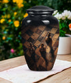 10 inch classic aluminium Chess Urn, a memorial cremation 