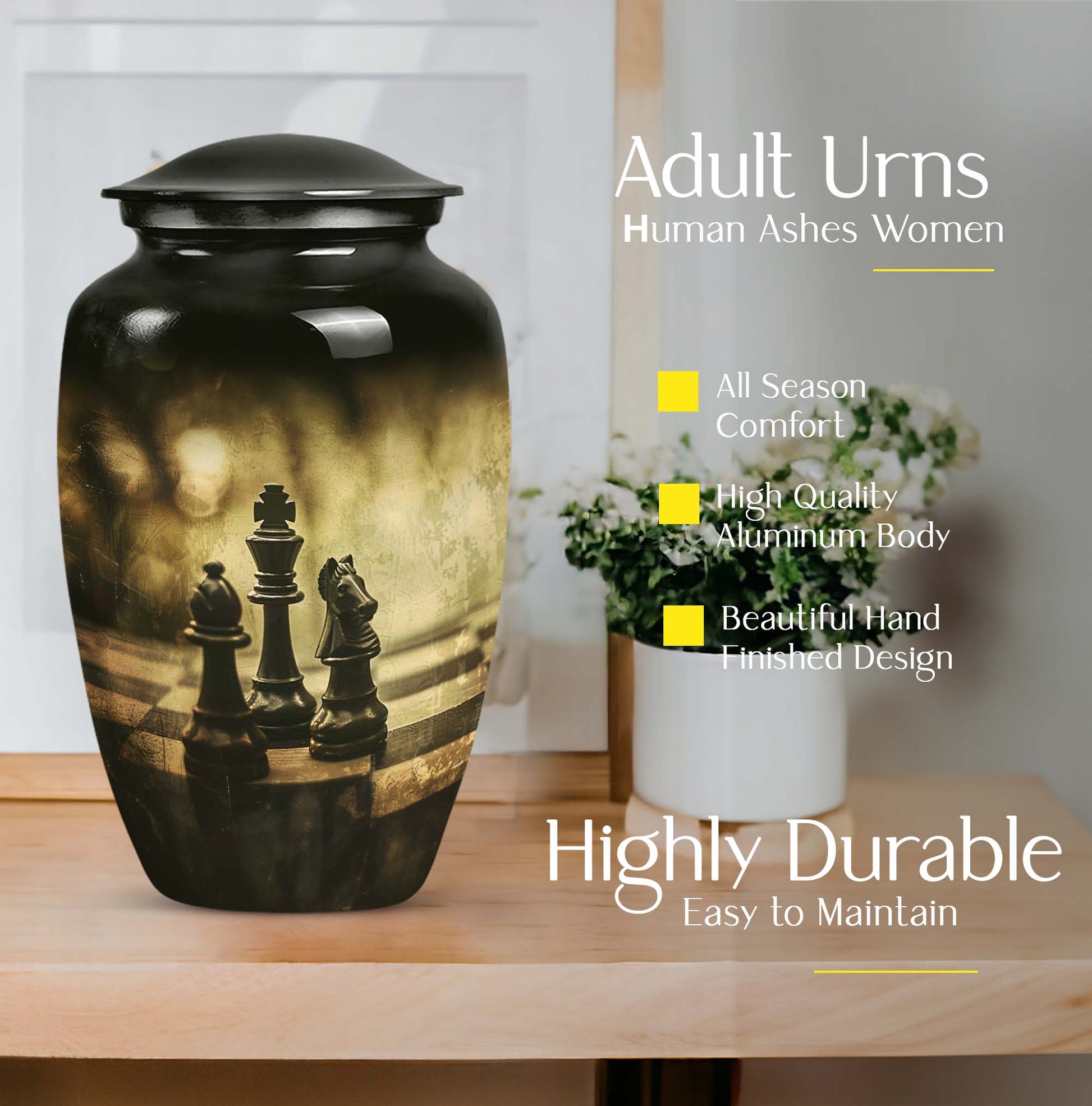 Chess Urn for adult human ashes