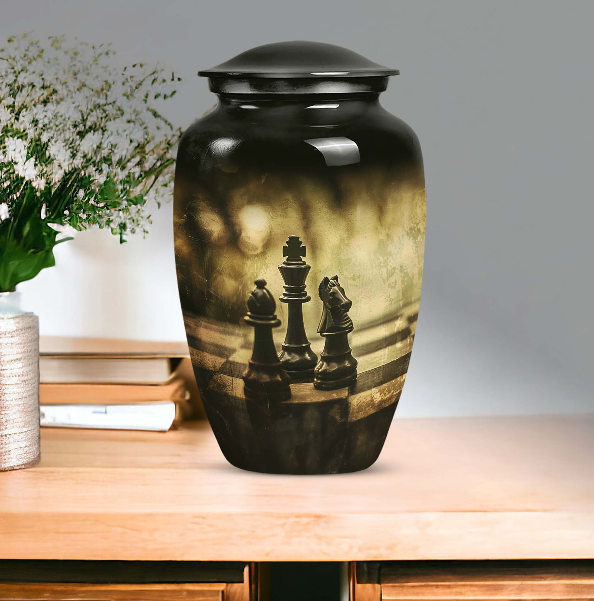 Chess Urn for adult human ashes