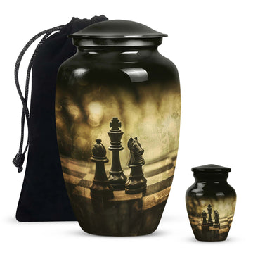 10 inch large Urn with 1 Keepsake 3 Inch Urn