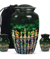 Classic chess-themed 10-inch funeral urn