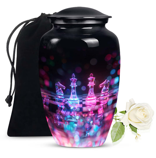 classic chess urn for female memorial urn.