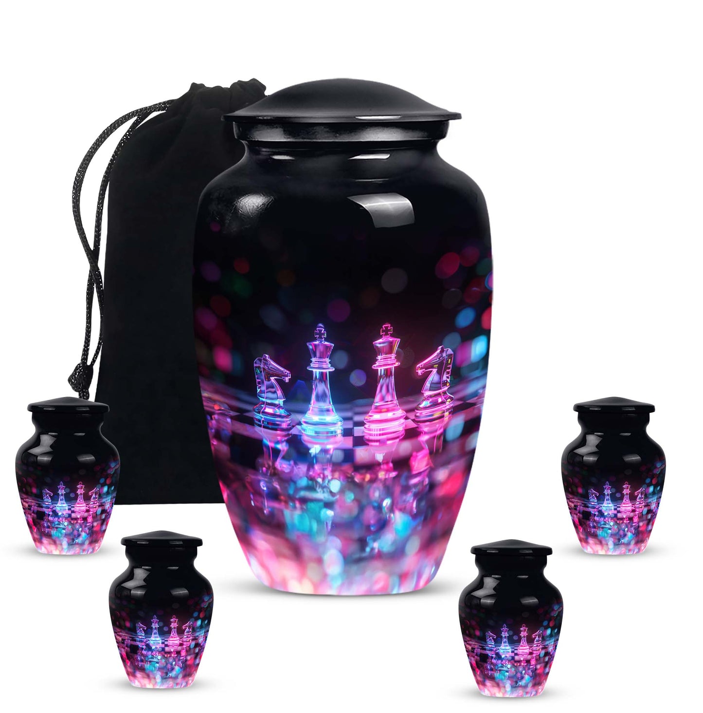 classic chess urn for female memorial urn.