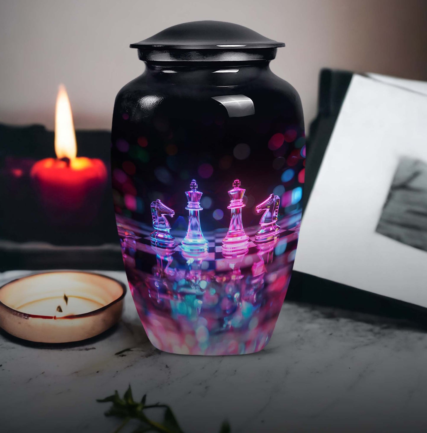 classic chess urn for female memorial urn.