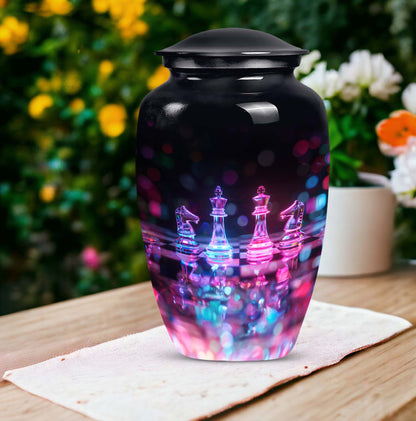 classic chess urn for female memorial urn.