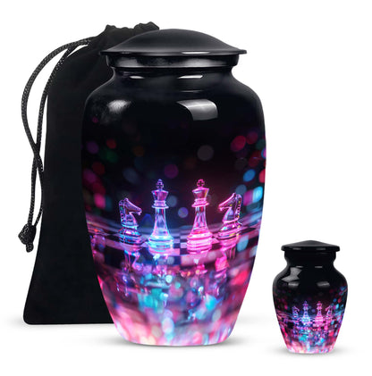 classic chess urn for female memorial urn.