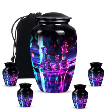 10 inch large Urn with 4 Keepsake 3 Inch Urns
