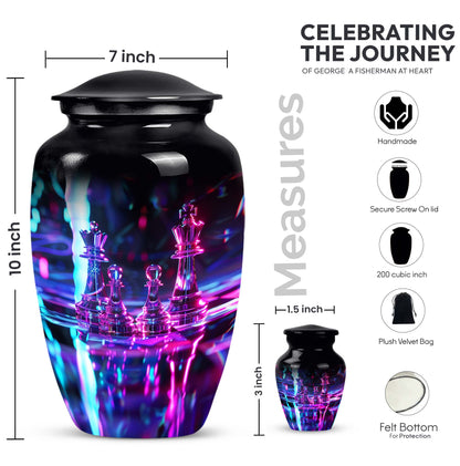 10inch Classic Chess Cremation Urn, ideal for dad's ashes