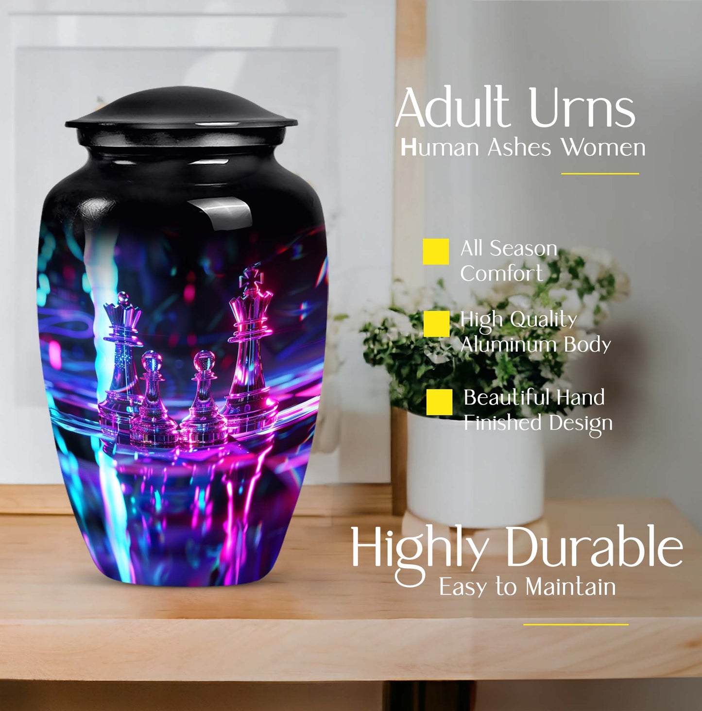 10inch Classic Chess Cremation Urn, ideal for dad's ashes