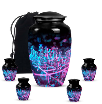 10 inch large Urn with 4 Keepsake 3 Inch Urns