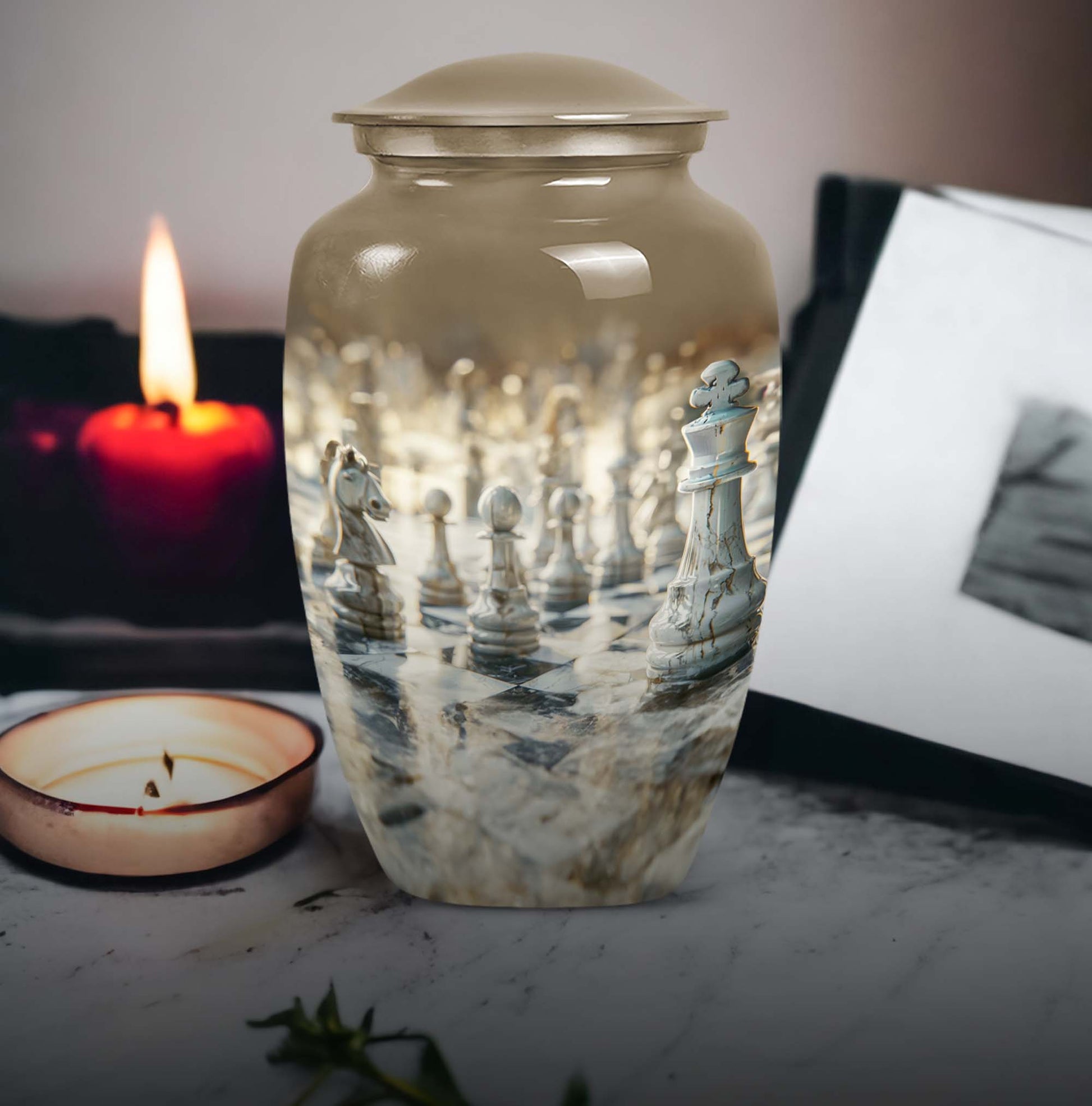 Chess Urn for woman's ashes