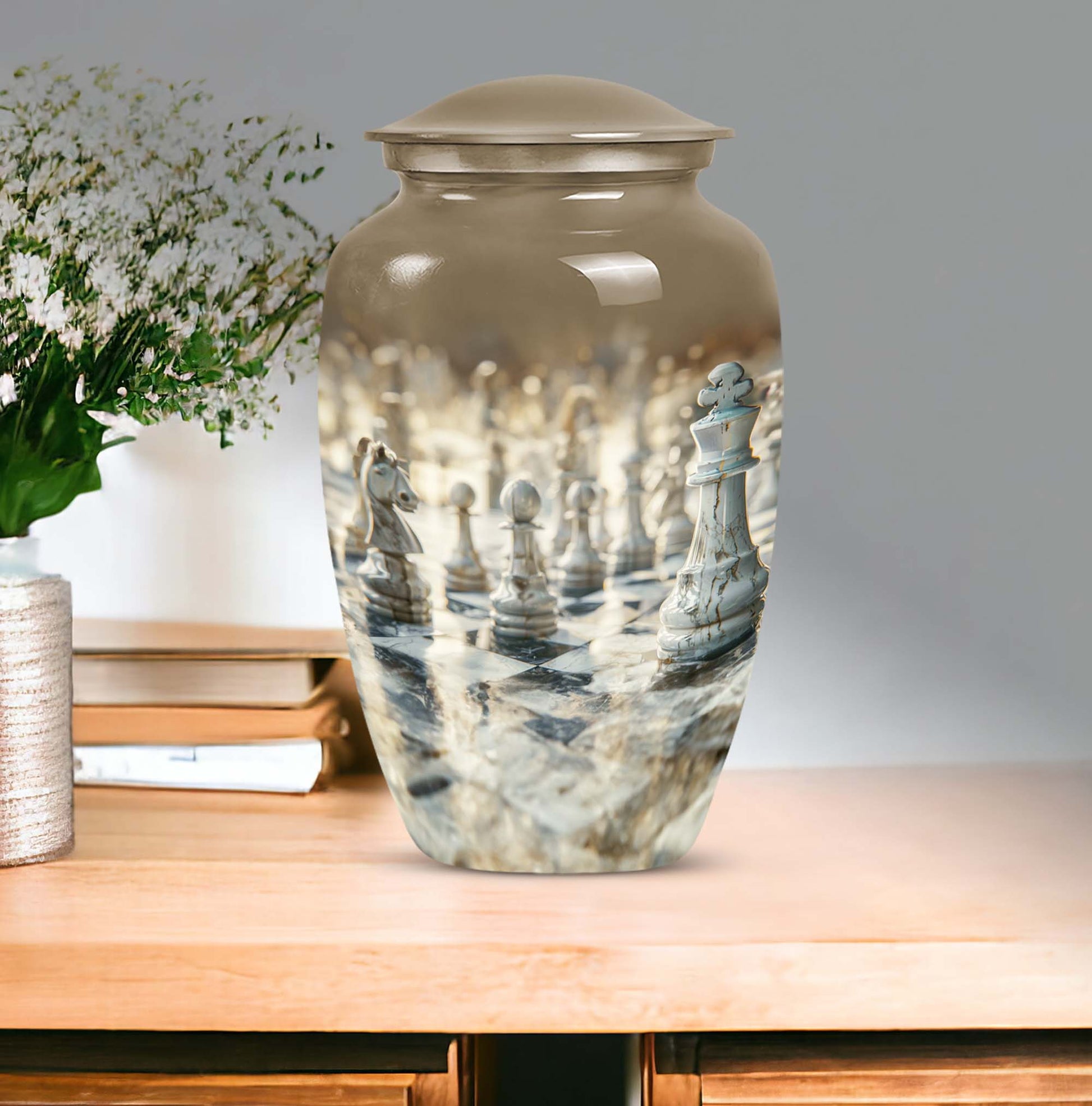 Chess Urn for woman's ashes