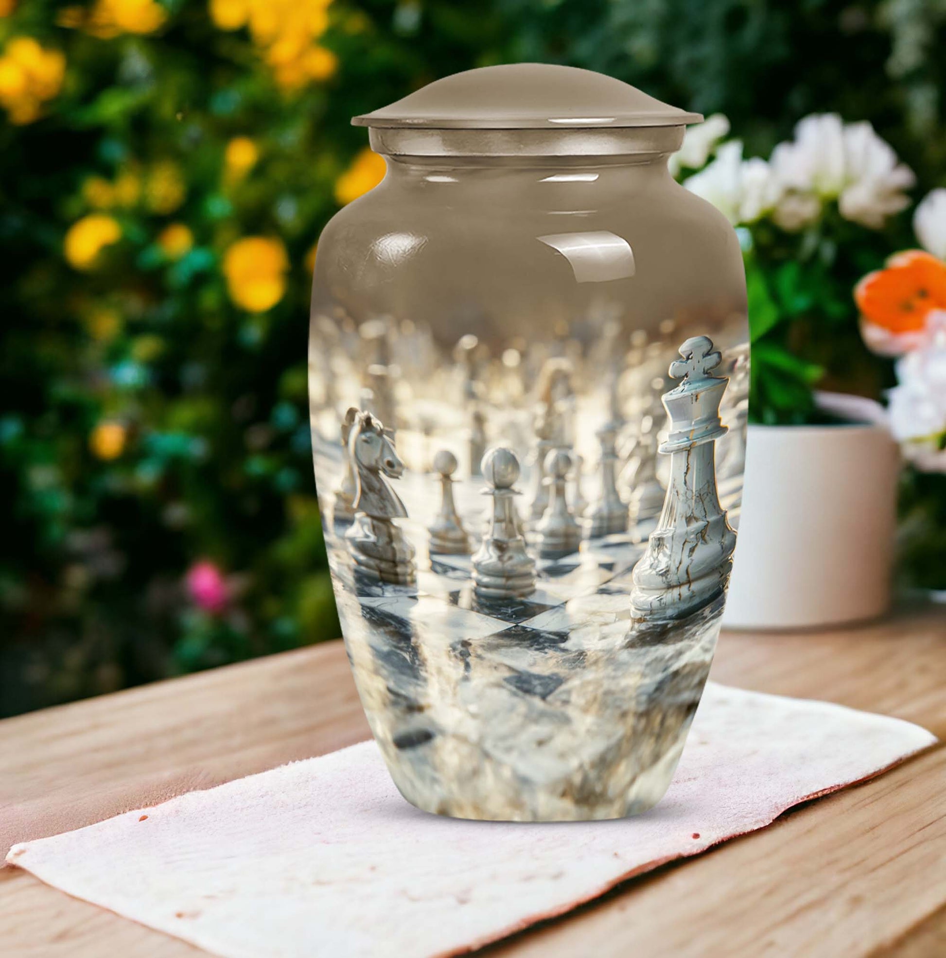 Chess Urn for woman's ashes