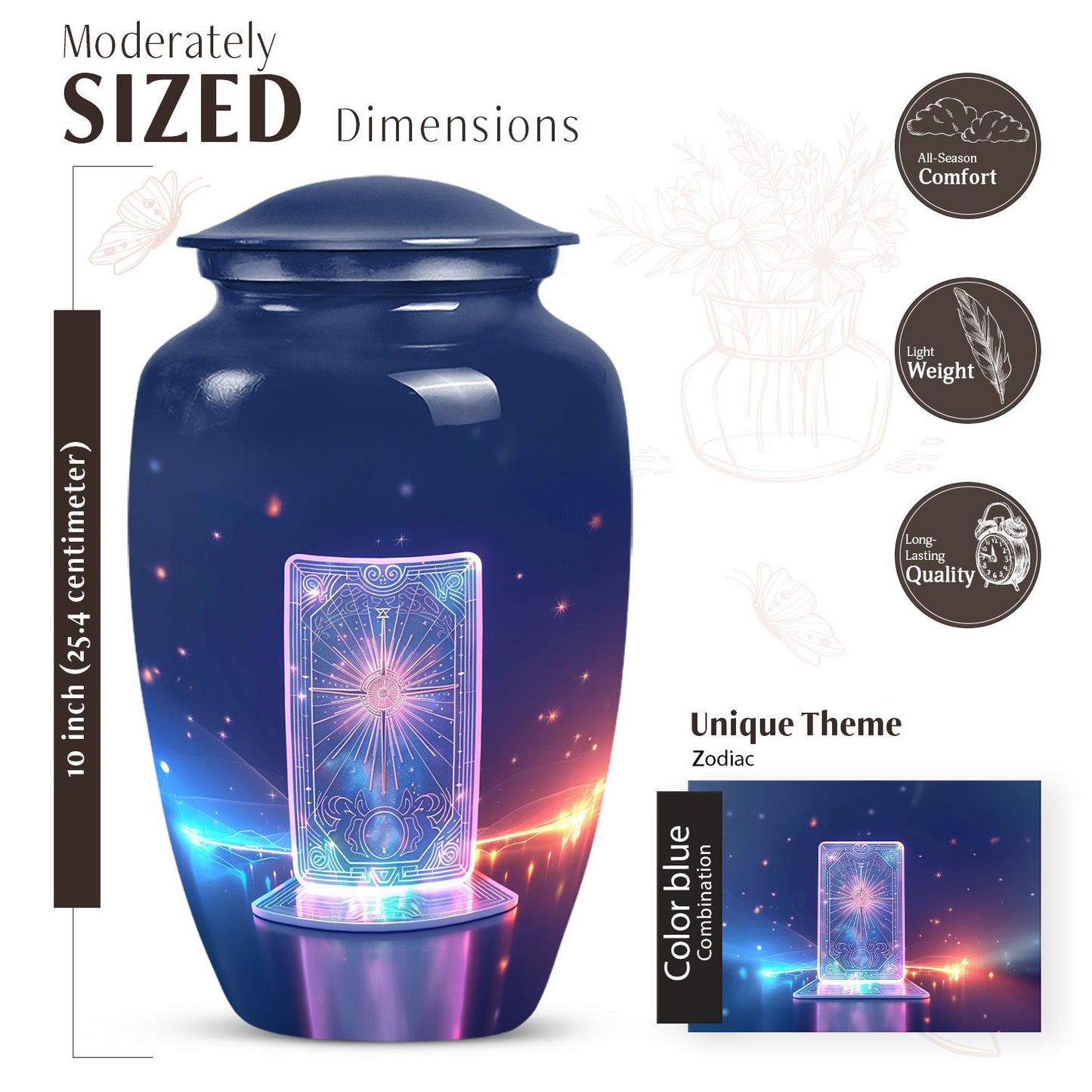10-inch classic zodiac urn.