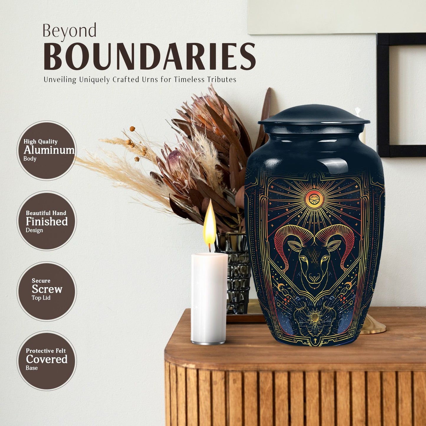  abstract zodiac burial urn 