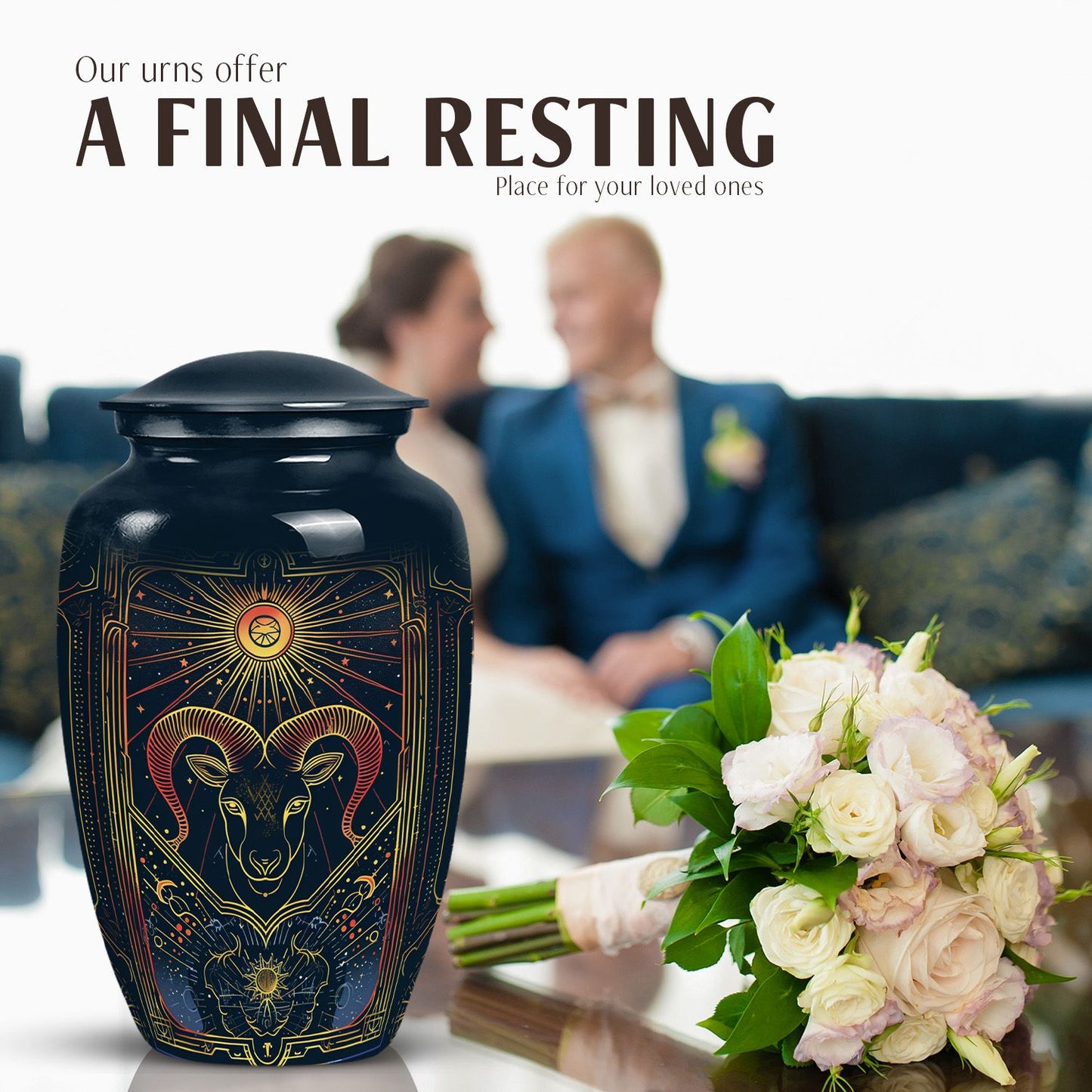  abstract zodiac burial urn 