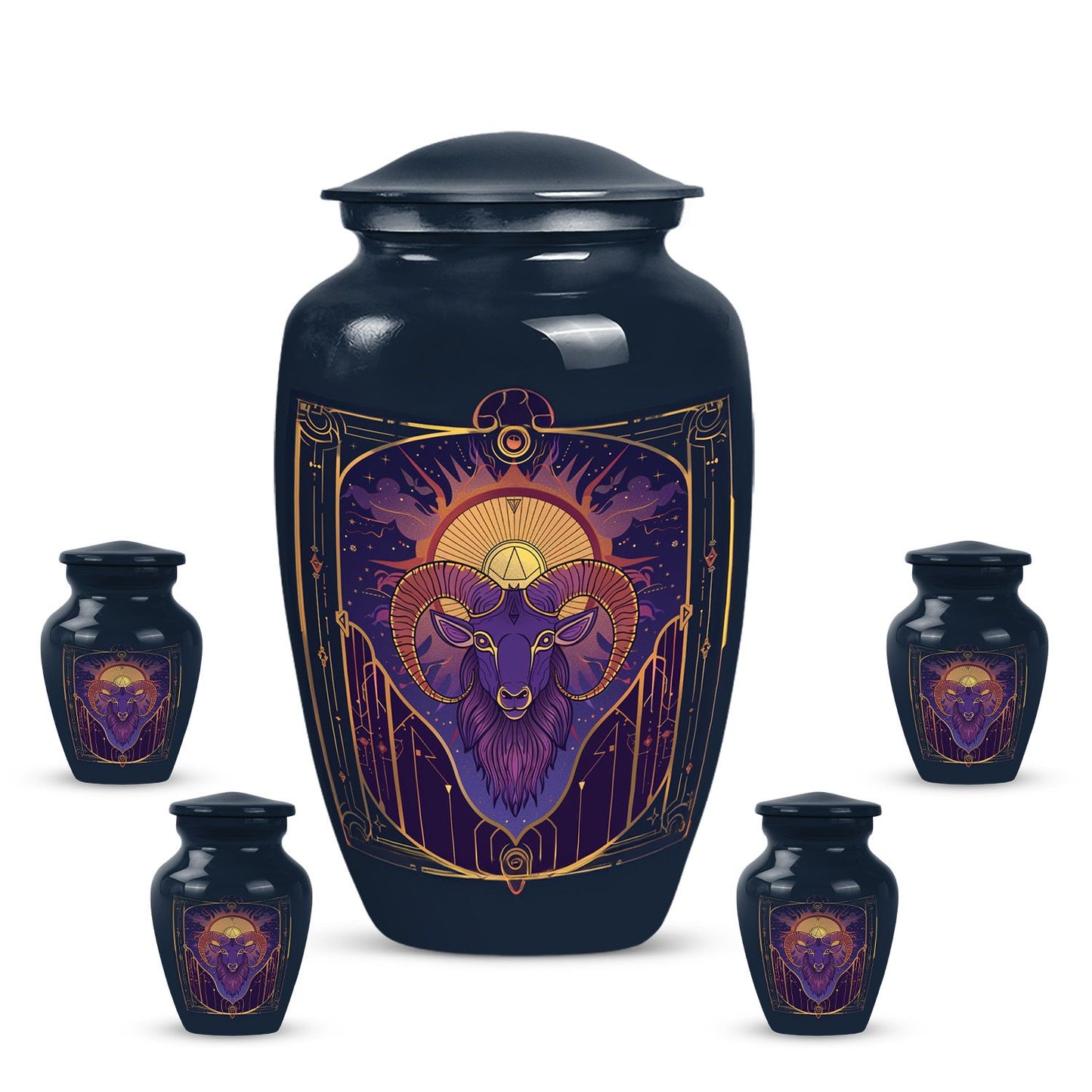 Handcrafted zodiac 10-inch urn for ashes with classic design