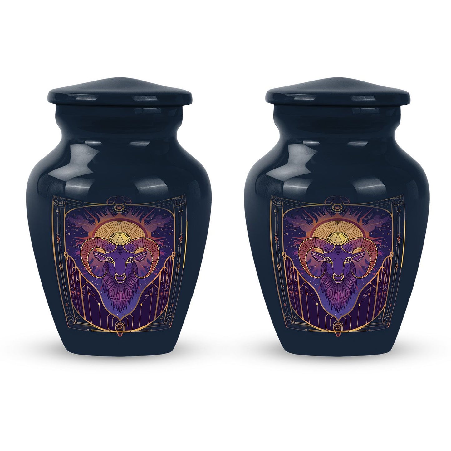 Handcrafted zodiac 10-inch urn for ashes with classic design