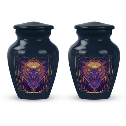 Handcrafted zodiac 10-inch urn for ashes with classic design
