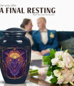 Handcrafted zodiac 10-inch urn for ashes with classic design