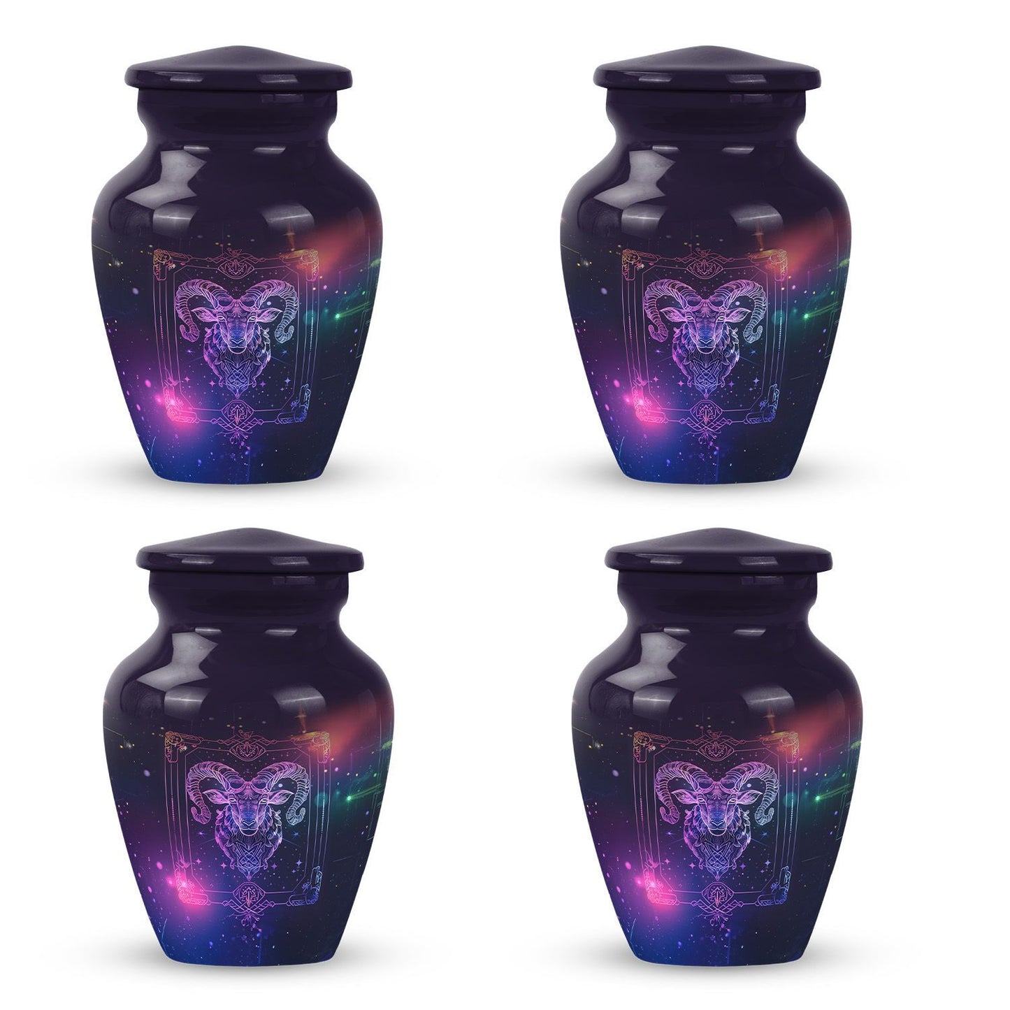 10-inch classic zodiac urn in an abstract design for cremation ashes, customizable with engraved names
