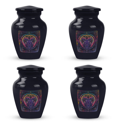 Abstract themed zodiac 10-inch classic funeral urn.