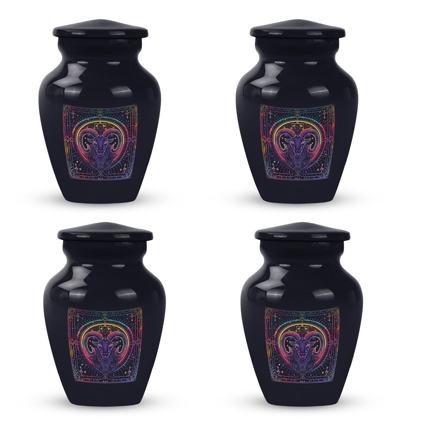 Abstract themed zodiac 10-inch classic funeral urn.