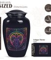 Abstract themed zodiac 10-inch classic funeral urn.