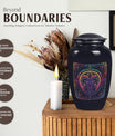 Abstract themed zodiac 10-inch classic funeral urn.