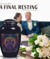 Abstract themed zodiac 10-inch classic funeral urn.