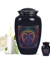 Abstract themed zodiac 10-inch classic funeral urn.