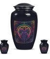 Abstract themed zodiac 10-inch classic funeral urn.