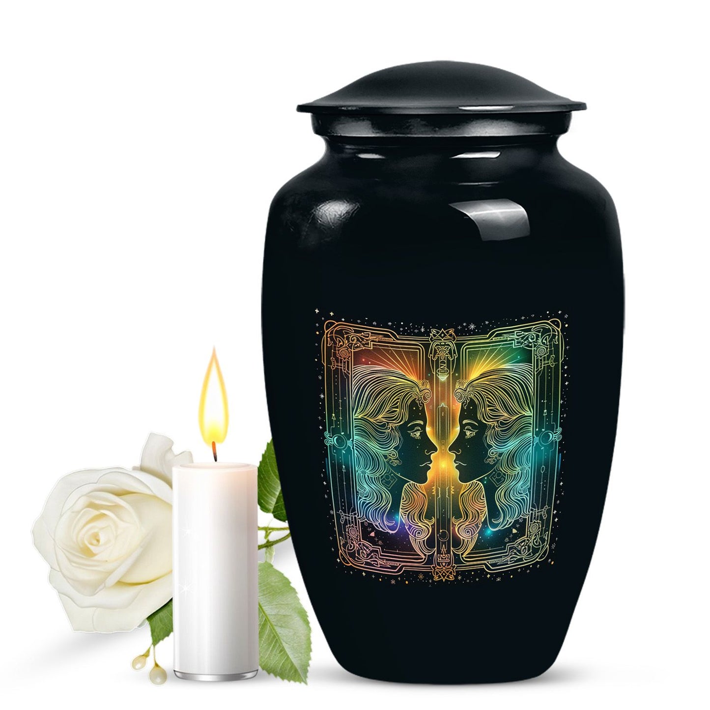 large zodiac urn for woman's ashes