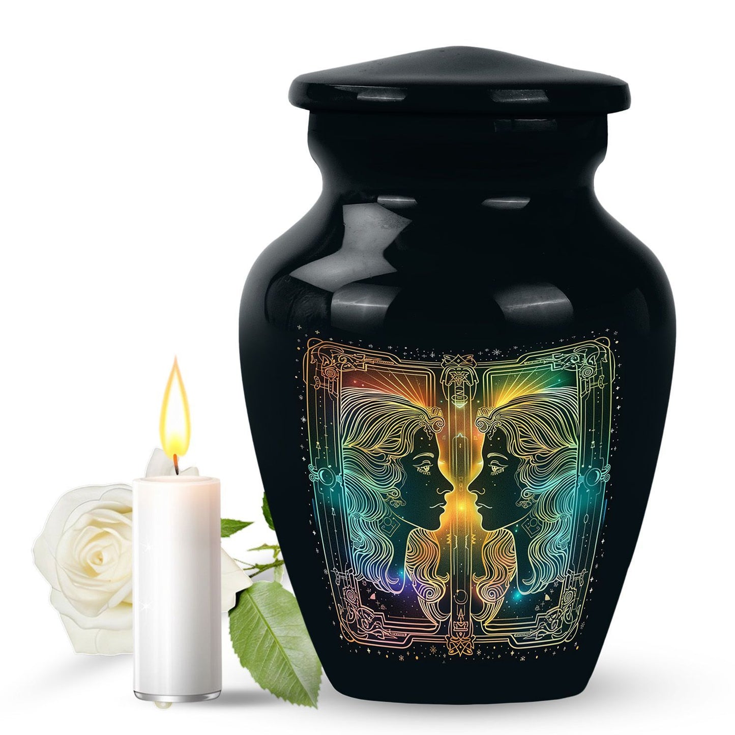 large zodiac urn for woman's ashes