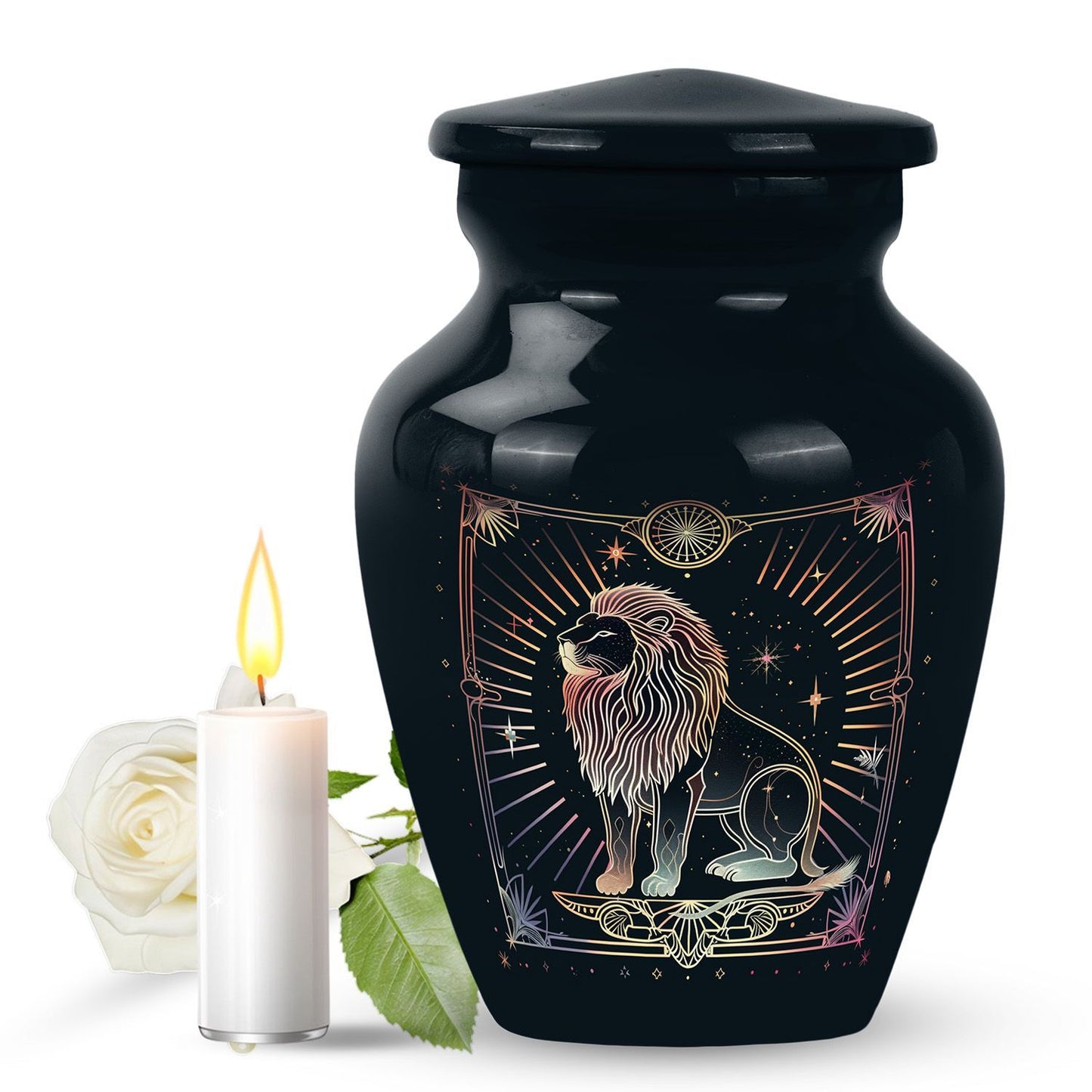  Zodiac Urn, large memorial urn for adult male ashes