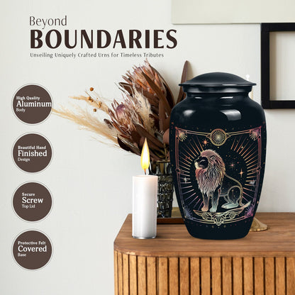  Zodiac Urn, large memorial urn for adult male ashes